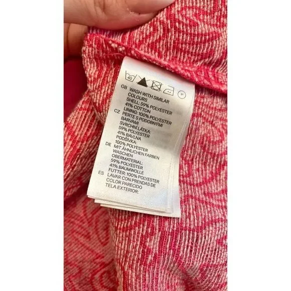 H&M Pink Lace Embroidered Flutter Sleeves Crewneck Flared Mini Dress US 4 - Picture 4 of 12